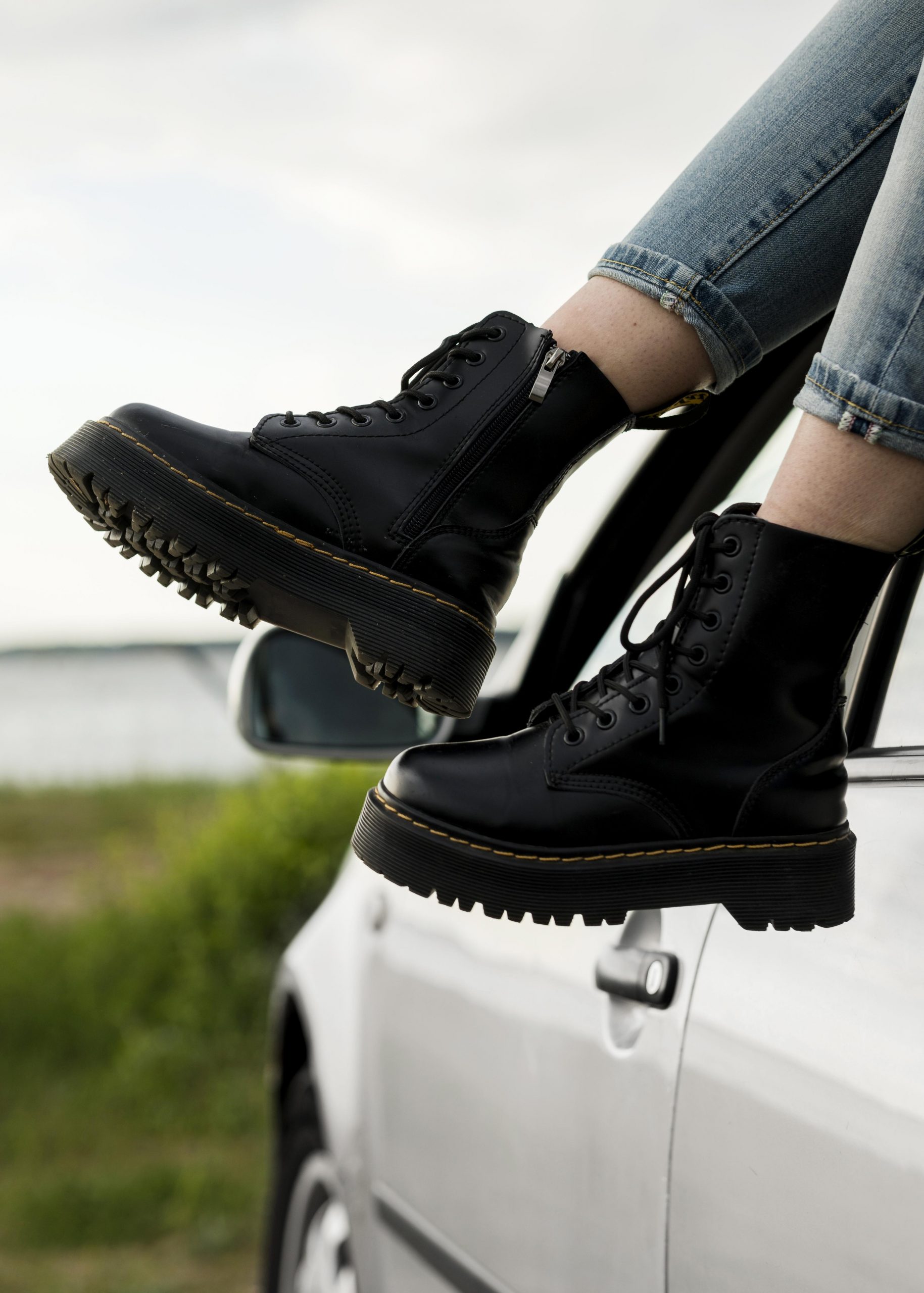 close-up-feet-near-car
